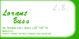 lorant buss business card